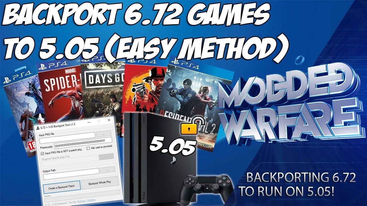 Backport 6.72 PS4 Games to 5.05 (Easy Method)