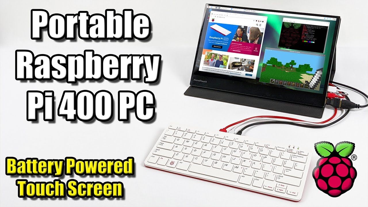 Portable Raspberry Pi 400 V1 – Battery Powered + Touch Screen