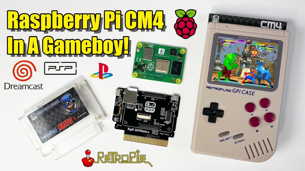 A Raspberry Pi CM4 In A GameBoy! GPiMate Plus Add on!