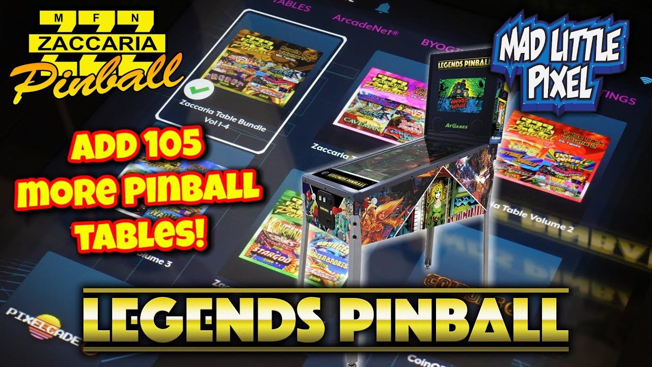 I Added 105 More Pinball Tables To The AtGames Legends Pinball! Zaccaria Volume 1-4 Game Packs!
