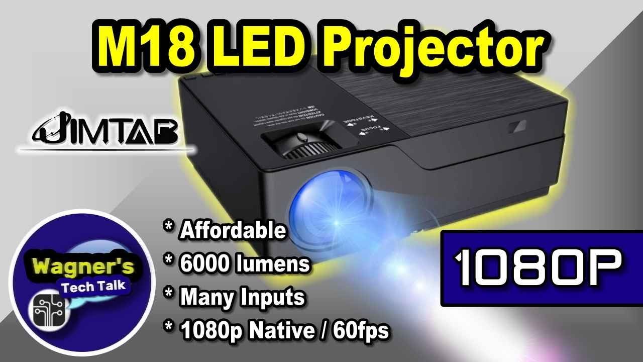 Jimtab M18 LED Video Projector: Great 1080p Native FULL HD projector for Movies & Gaming!