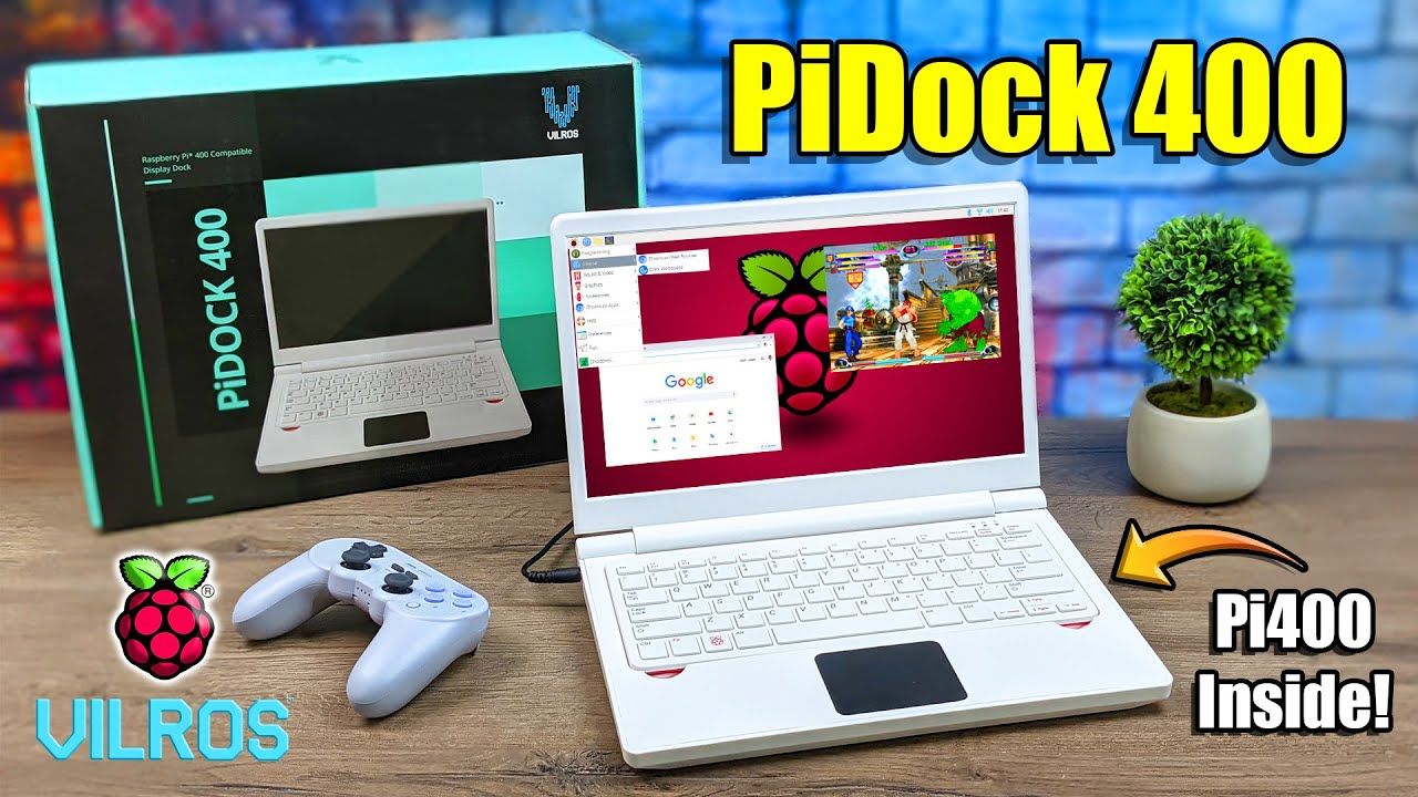 The PiDock 400 Turns Your Raspberry Pi 400 Into A Laptop, Kind Of