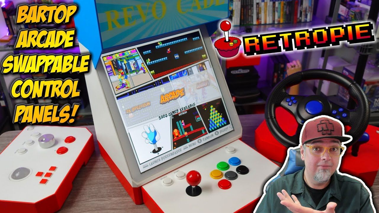 This RetroPie Arcade Bartop Has Swappable Control Panels! Revo Cade Modular Arcade!