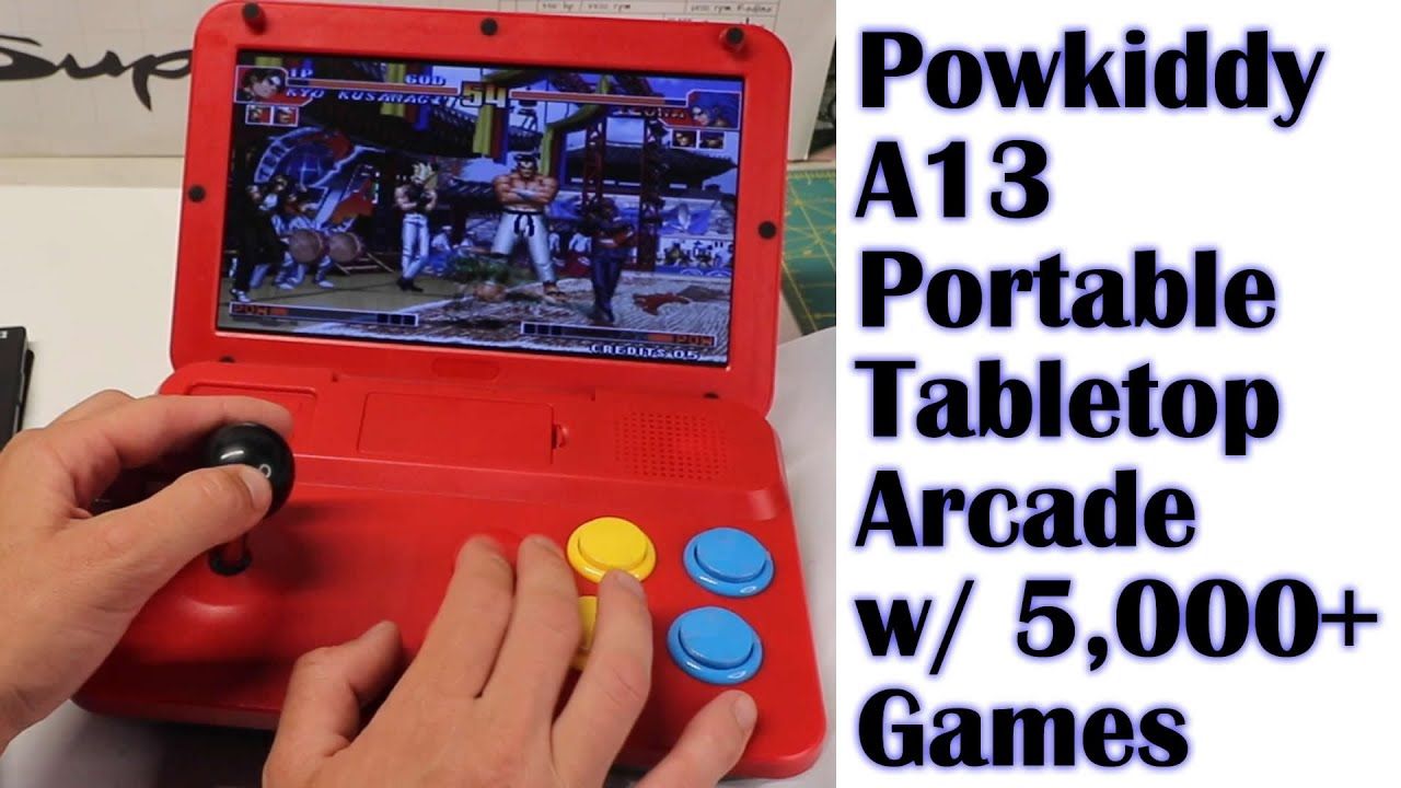 Powkiddy A13 10″ Portable Tabletop Arcade 5,000+ Retro Games