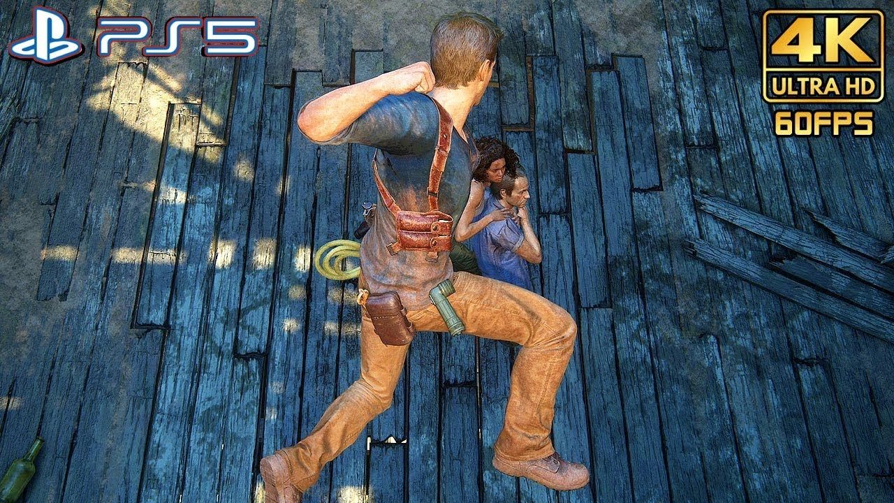 (PS5) Uncharted 4 Remastered | Nathan Drake & Sam vs Nadine Fight (Ultra HD 4K60FPS)