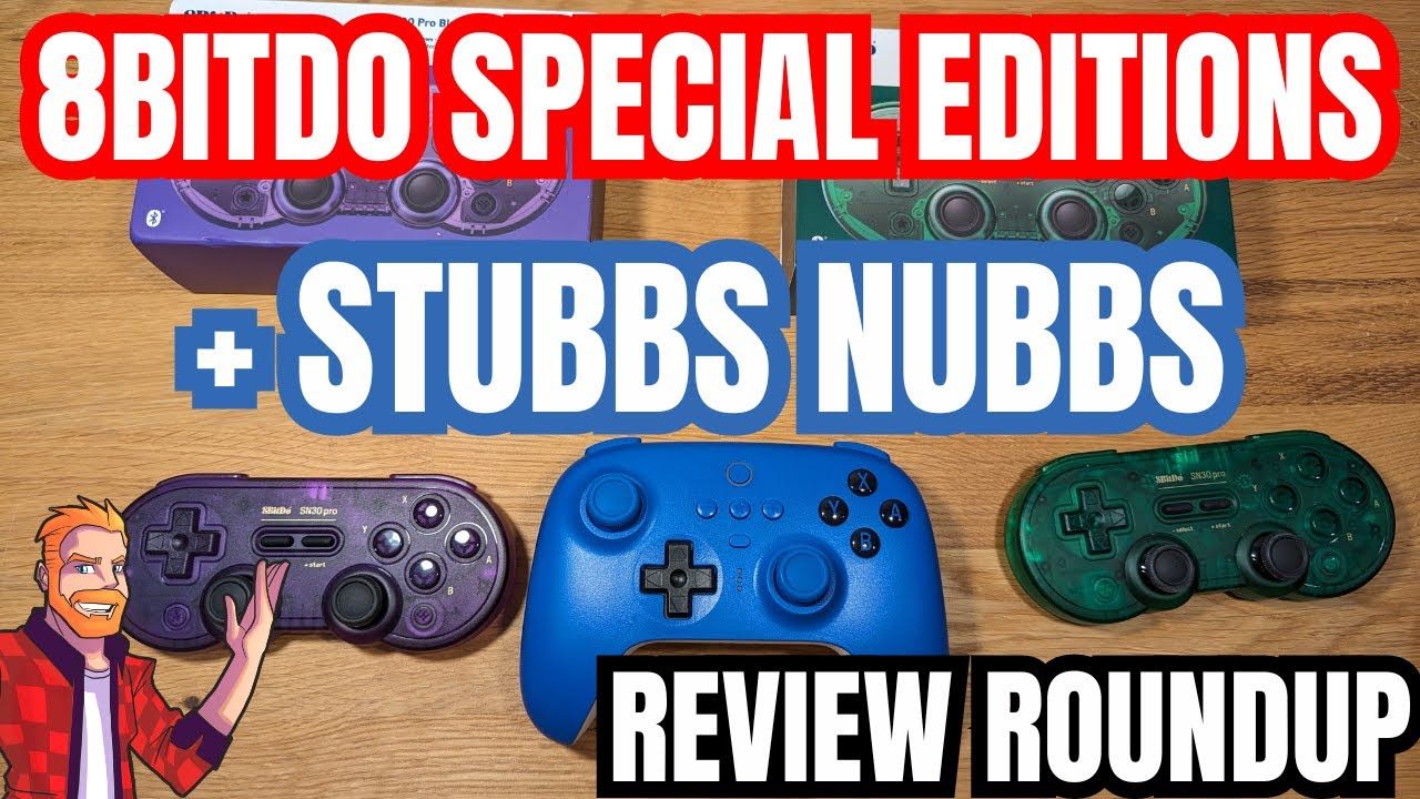 8Bitdo Special Edition Controller Colors and  Stubbs Nubbs Joycon Thumb Grips: Review Roundup