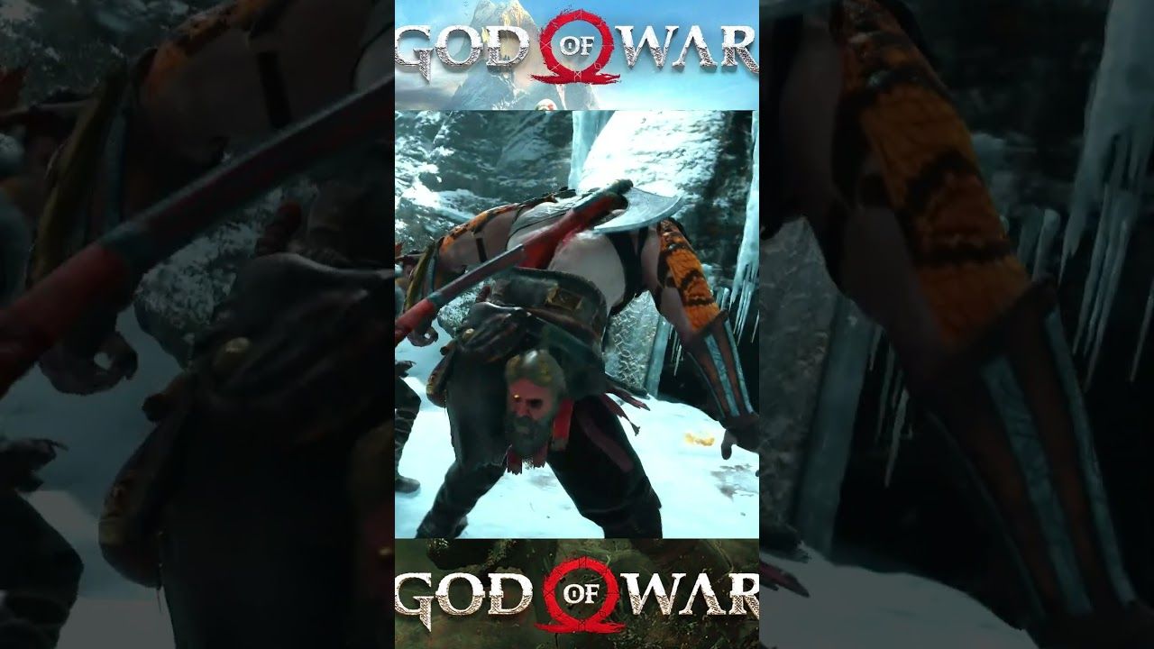 Kratos & Atreus Jumped From Collapsing Mountain [4K] God Of War  #gowkratos